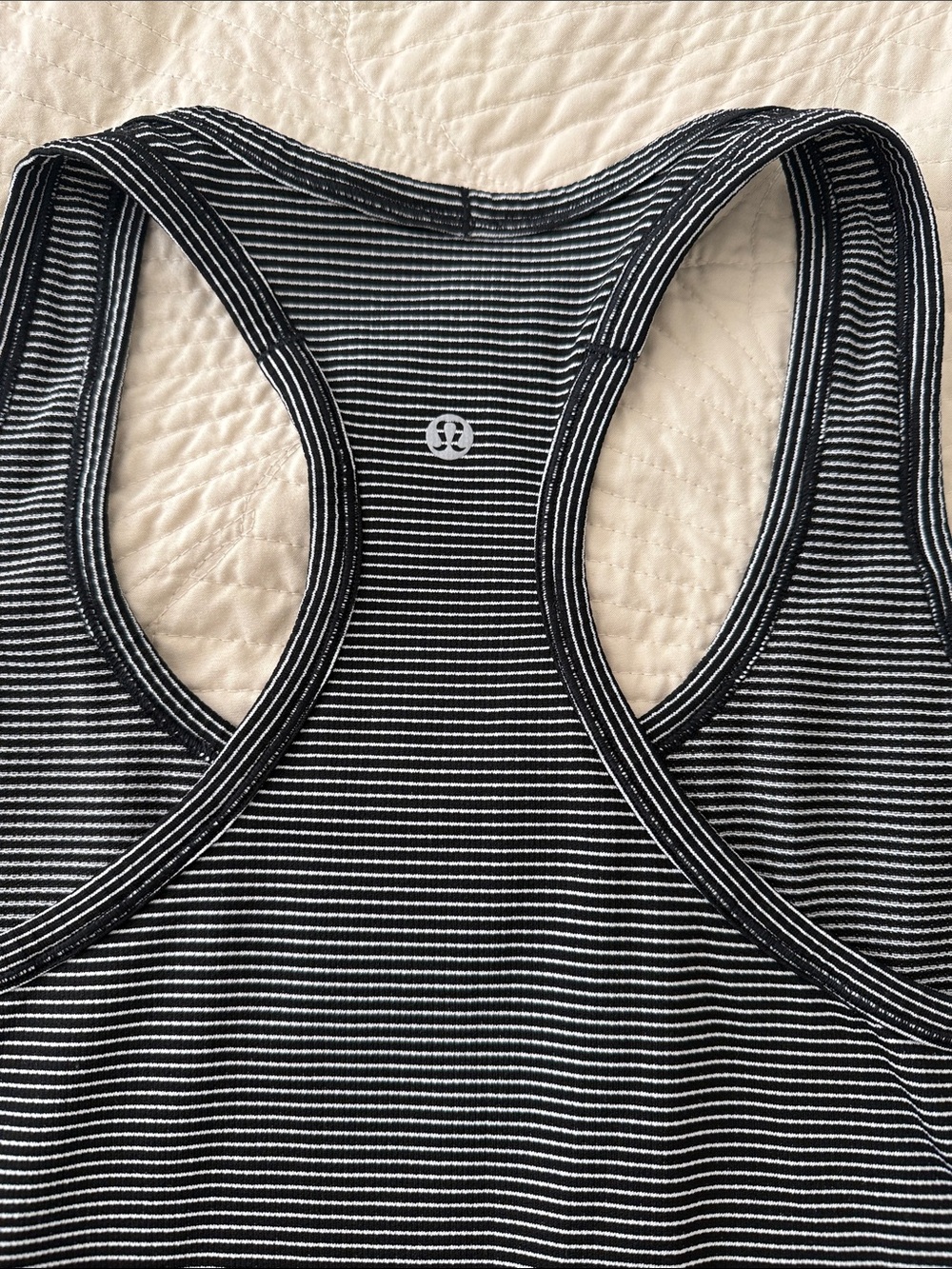 Lululemon Women’s Striped Racerback Tank Top - Black & White - Picture 3 of 7